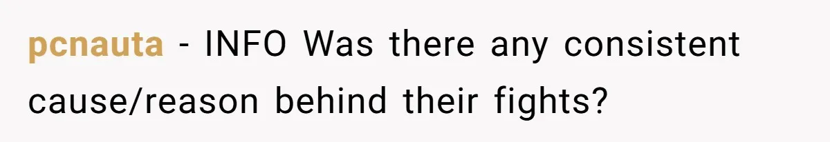 pcnauta − INFO Was there any consistent cause/reason behind their fights?