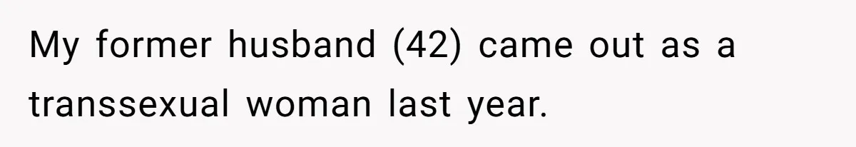 My former husband (42) came out as a transsexual woman last year.