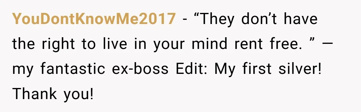 YouDontKnowMe2017 − “They don’t have the right to live in your mind rent free. ” — my fantastic ex-boss Edit: My first silver! Thank you!