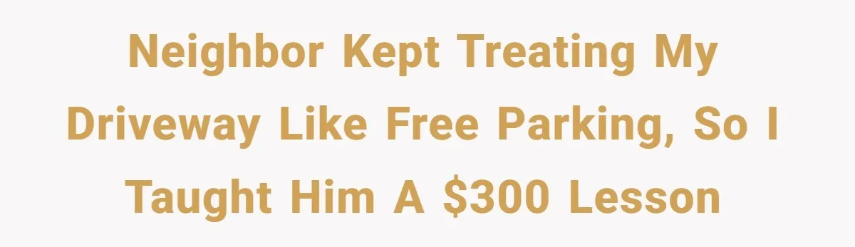 Neighbor kept treating my driveway like free parking, so I taught him a $300 lesson