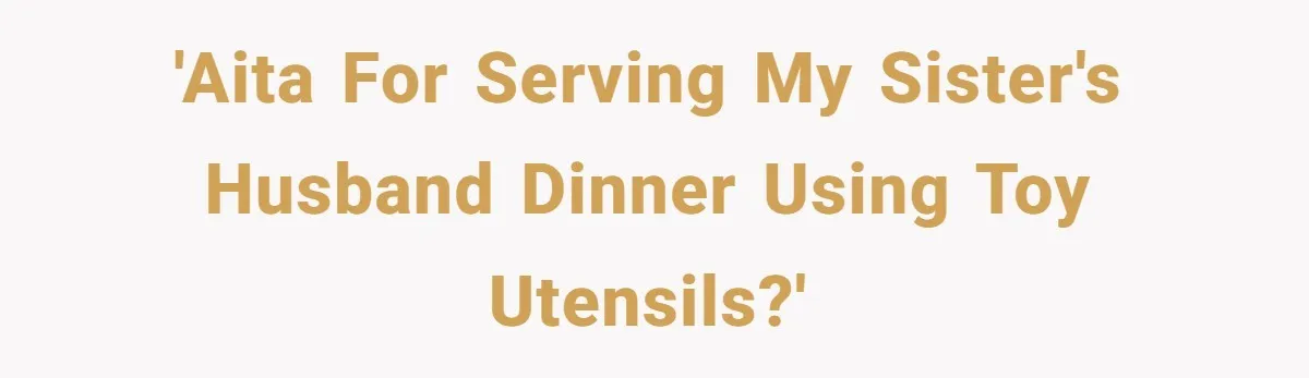 'AITA for serving my sister's husband dinner using toy utensils?'