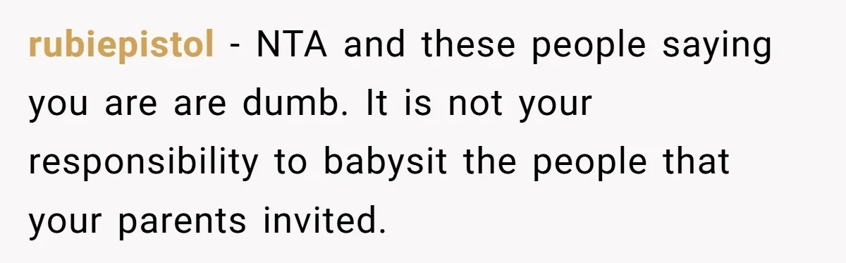 A Groom’s "Decoy" Strategy Saves His Wedding from Becoming a Family Reunion Nightmare rubiepistol − NTA and these people saying you are are dumb. It is not your responsibility to babysit the people that your parents invited.
