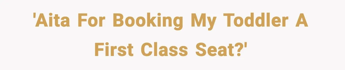 'AITA for booking my toddler a first class seat?'