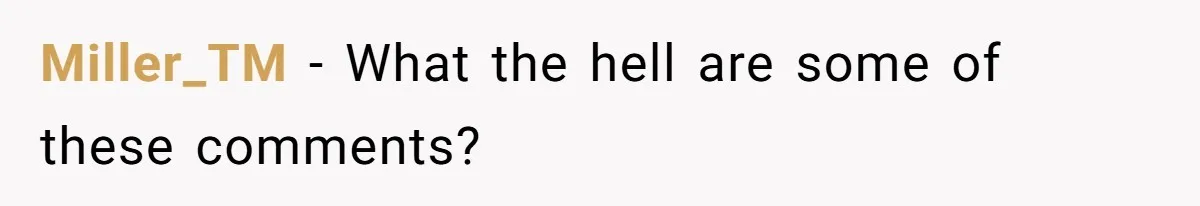 Miller_TM − What the hell are some of these comments?