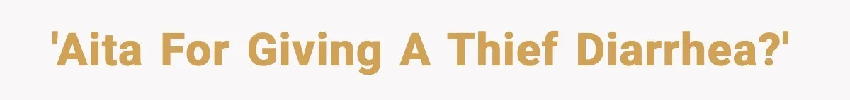 'AITA for giving a thief diarrhea?'