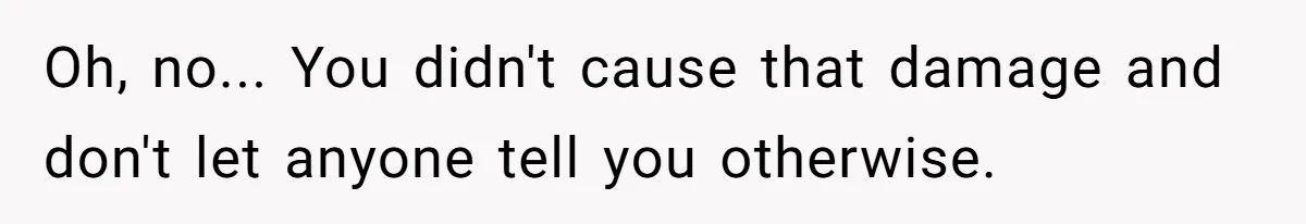 Oh, no... You didn't cause that damage and don't let anyone tell you otherwise.