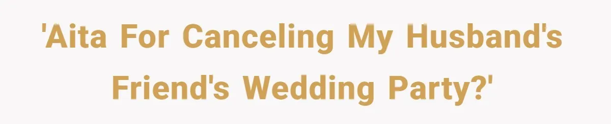 'AITA for canceling my husband's friend's wedding party?'