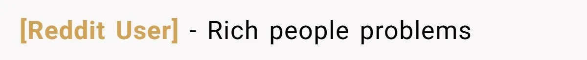 [Reddit User] − Rich people problems