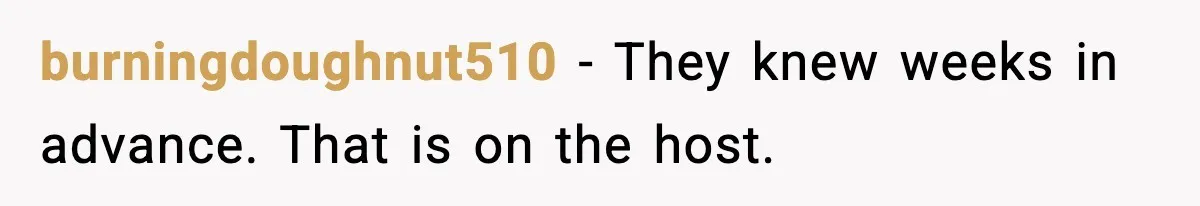 burningdoughnut510 - They knew weeks in advance. That is on the host.