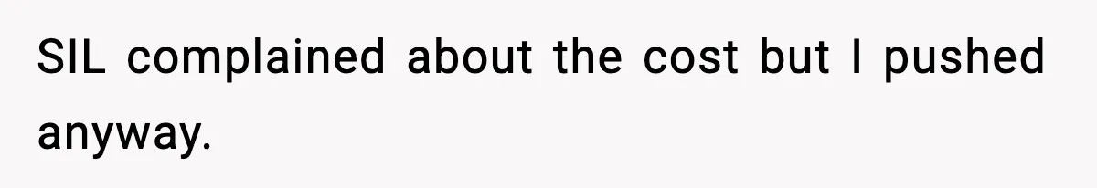 SIL complained about the cost but I pushed anyway.