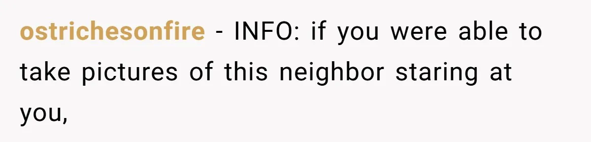 Man Calls Neighbor “Petty” After She Stops Him From Staring Into Her Apartment ostrichesonfire − INFO: if you were able to take pictures of this neighbor staring at you,