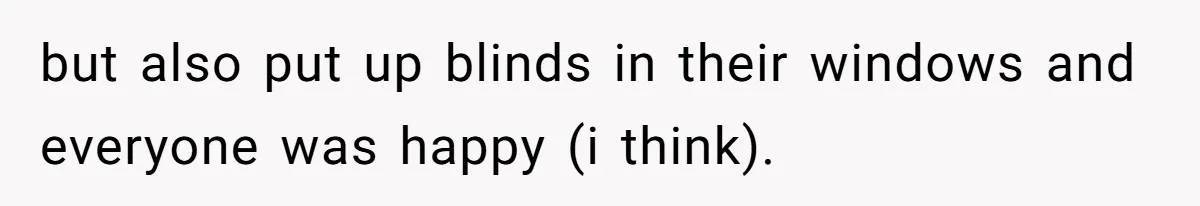 Man Calls Neighbor “Petty” After She Stops Him From Staring Into Her Apartment but also put up blinds in their windows and everyone was happy (i think).