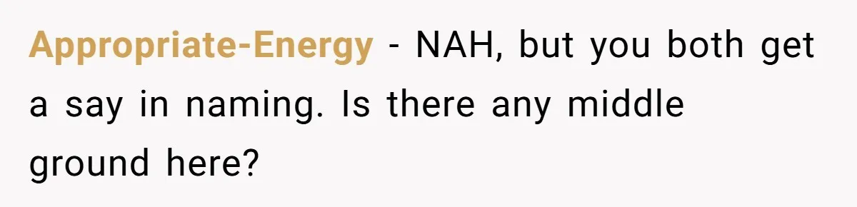 Pregnant Woman Refuses Bizarre Baby Name Tradition, Now Her In-Laws Say She’s Disrespecting History Appropriate-Energy − NAH, but you both get a say in naming. Is there any middle ground here?