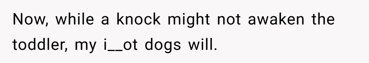 Now, while a knock might not awaken the toddler, my i__ot dogs will.