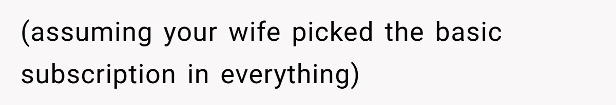 Husband Discovers Unemployed Wife Secretly Subscribes To 15 Streaming Services Using His Credit Card (assuming your wife picked the basic subscription in everything)