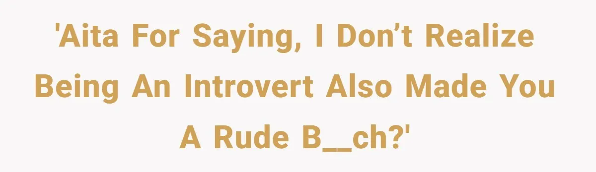 'AITA for saying, I don’t realize being an introvert also made you a rude b__ch?'