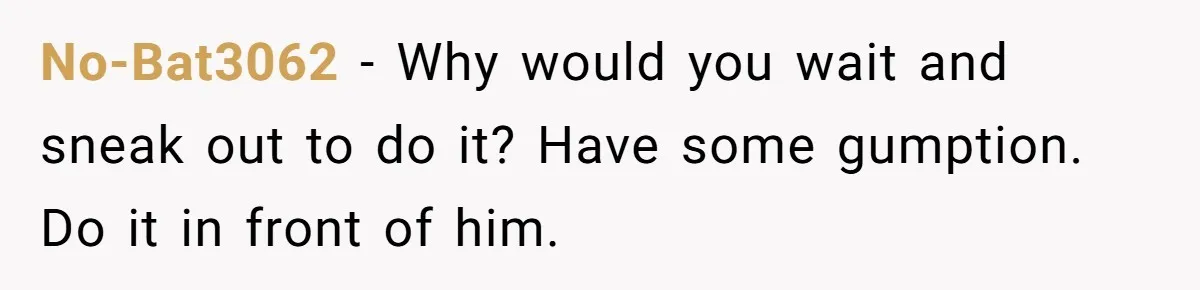 Grumpy Neighbor Sneaks Into Yard To Rake Leaves But Homeowner Strikes Back With Midnight Revenge Move No-Bat3062 − Why would you wait and sneak out to do it? Have some gumption. Do it in front of him.