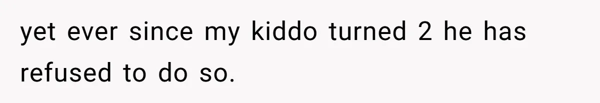 yet ever since my kiddo turned 2 he has refused to do so.
