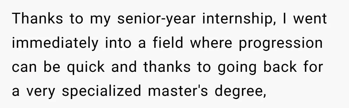 He Was the Family ATM Until He Found Out He Was Not Invited to the Wedding Thanks to my senior-year internship, I went immediately into a field where progression can be quick and thanks to going back for a very specialized master's degree,