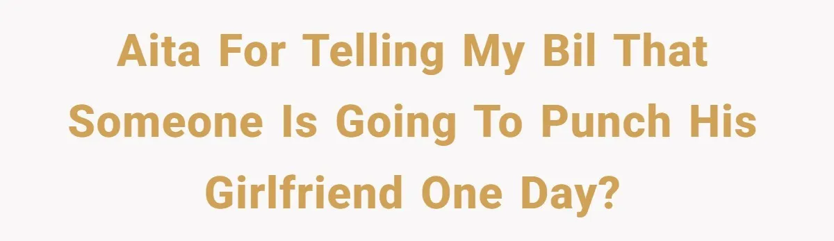 AITA for telling my BIL that someone is going to punch his girlfriend one day?