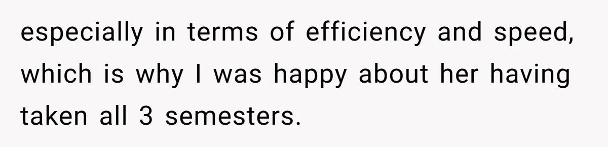 New Hire Fakes Her Skills, Then Gets Shocked When Her Teammate Calls Her Out especially in terms of efficiency and speed, which is why I was happy about her having taken all 3 semesters.