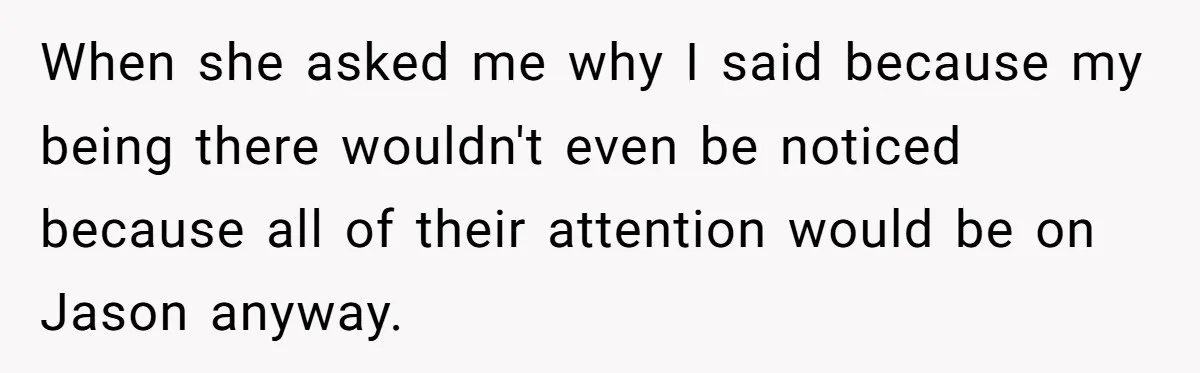 "Second Class Citizen" No More: Why One Woman Is Choosing Her Girlfriend Over Her Family for the Holidays When she asked me why I said because my being there wouldn't even be noticed because all of their attention would be on Jason anyway.