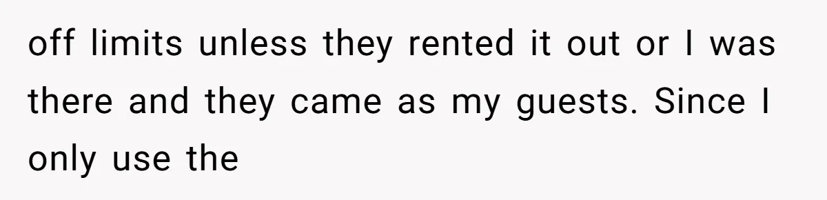 off limits unless they rented it out or I was there and they came as my guests. Since I only use the