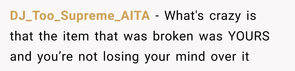 DJ_Too_Supreme_AITA − What's crazy is that the item that was broken was YOURS and you’re not losing your mind over it