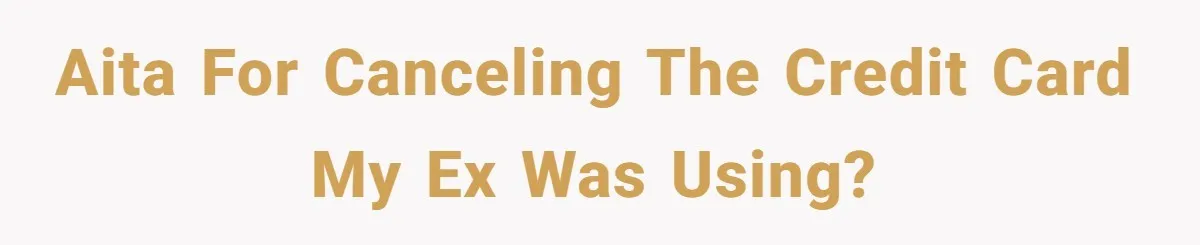He Spent $1,600 a Month of Her Money While Blaming Her for His Struggles AITA for canceling the credit card my ex was using?