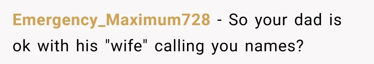 A Teen’s Lodge Trip Sparks a Major Holiday Crisis with Her Blended Family Emergency_Maximum728 − So your dad is ok with his "wife" calling you names?