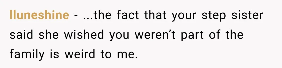 A Teen’s Lodge Trip Sparks a Major Holiday Crisis with Her Blended Family lluneshine − ...the fact that your step sister said she wished you weren’t part of the family is weird to me.
