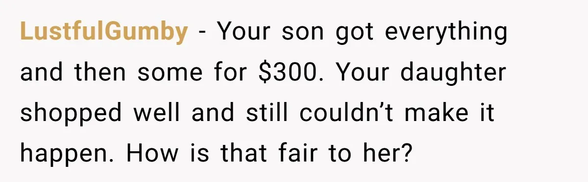 Dad Gives Twins Identical Shopping Budgets but Finds Out the “Pink Tax” Is Very Real LustfulGumby − Your son got everything and then some for $300. Your daughter shopped well and still couldn’t make it happen. How is that fair to her?
