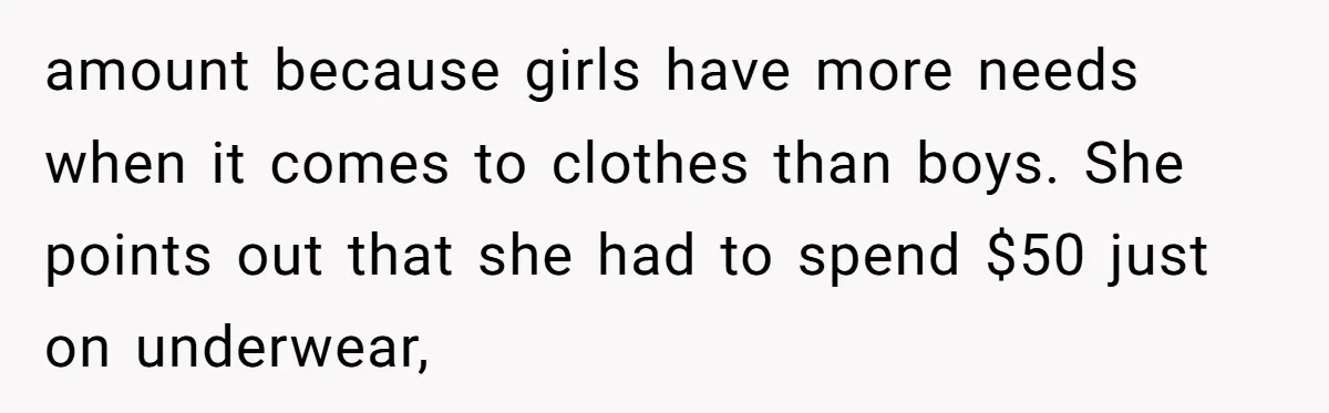 Dad Gives Twins Identical Shopping Budgets but Finds Out the “Pink Tax” Is Very Real amount because girls have more needs when it comes to clothes than boys. She points out that she had to spend $50 just on underwear,