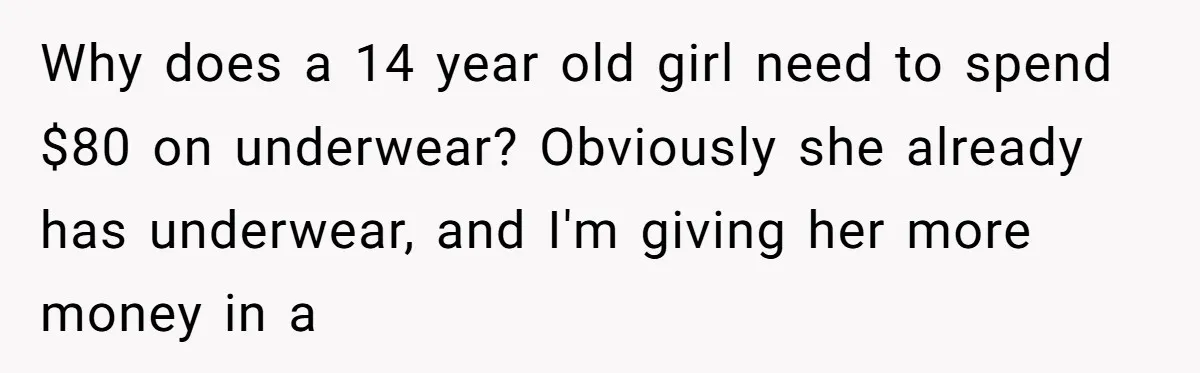 Dad Gives Twins Identical Shopping Budgets but Finds Out the “Pink Tax” Is Very Real Why does a 14 year old girl need to spend $80 on underwear? Obviously she already has underwear, and I'm giving her more money in a