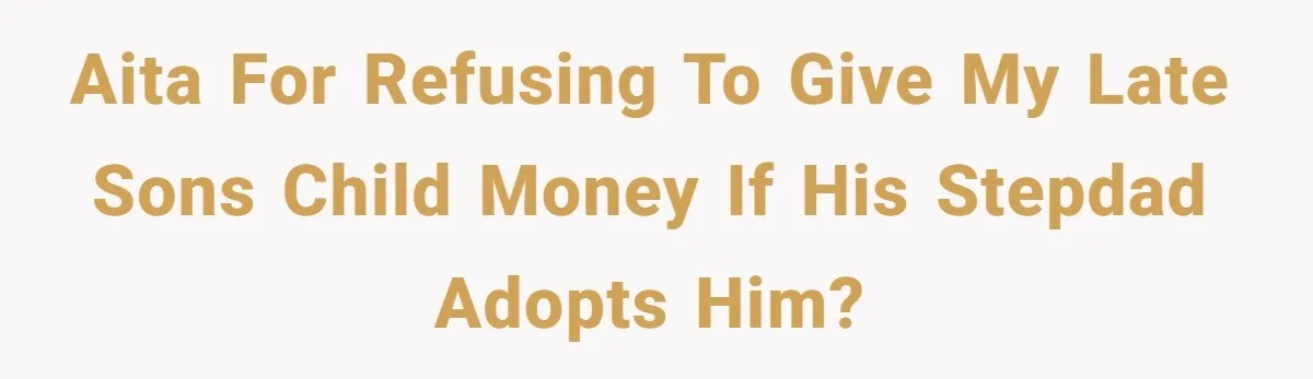 AITA for refusing to give my late sons child money if his Stepdad adopts him?