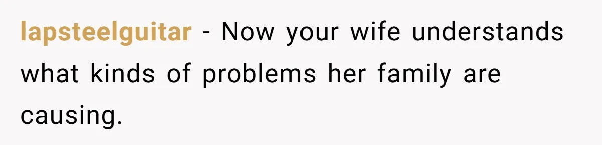 Husband Rents an Entire Airbnb Just to Escape the Interruptions of His Visiting In-Laws lapsteelguitar − Now your wife understands what kinds of problems her family are causing.