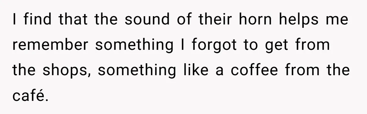 Impatient Driver Keeps Honking At Family Loading Kids, So Dad Teaches Her A Clever Parking Lesson I find that the sound of their horn helps me remember something I forgot to get from the shops, something like a coffee from the café.