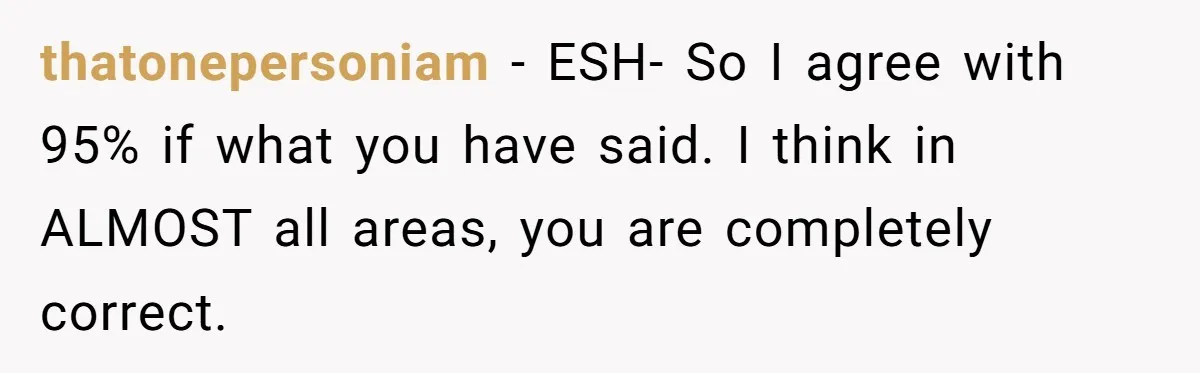 thatonepersoniam − ESH- So I agree with 95% if what you have said. I think in ALMOST all areas, you are completely correct.