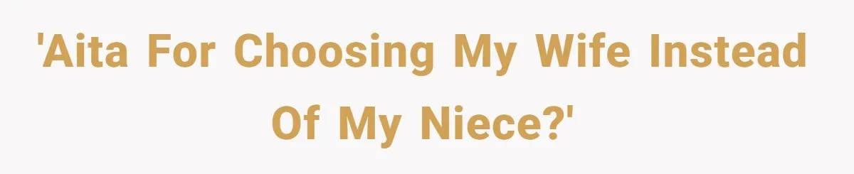 'AITA for choosing my wife instead of my niece?'