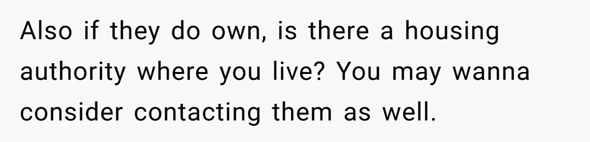 Also if they do own, is there a housing authority where you live? You may wanna consider contacting them as well.
