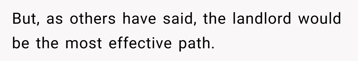 But, as others have said, the landlord would be the most effective path.