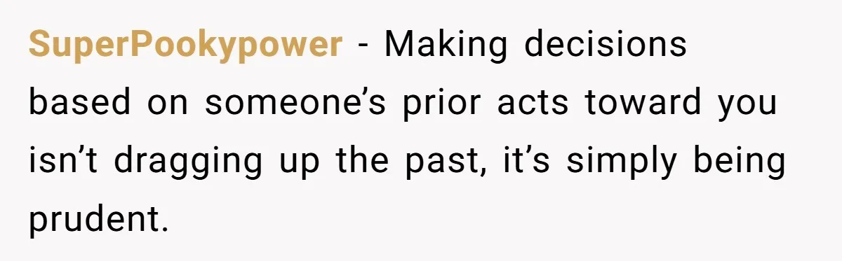 Man Refuses To Let Estranged Father Move In And Brings Up Years Of Unpaid Child Support SuperPookypower − Making decisions based on someone’s prior acts toward you isn’t dragging up the past, it’s simply being prudent.