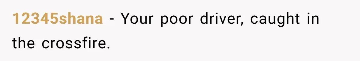 12345shana − Your poor driver, caught in the crossfire.