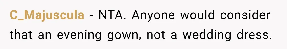 Woman Wears Her 'Wedding' Gown To Cousin’s Wedding And Divides Entire Family C_Majuscula − NTA. Anyone would consider that an evening gown, not a wedding dress.