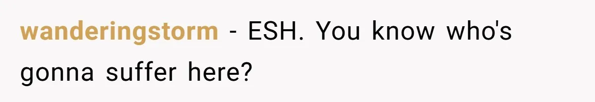 wanderingstorm − ESH. You know who's gonna suffer here?