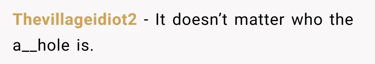 Thevillageidiot2 − It doesn’t matter who the a__hole is.