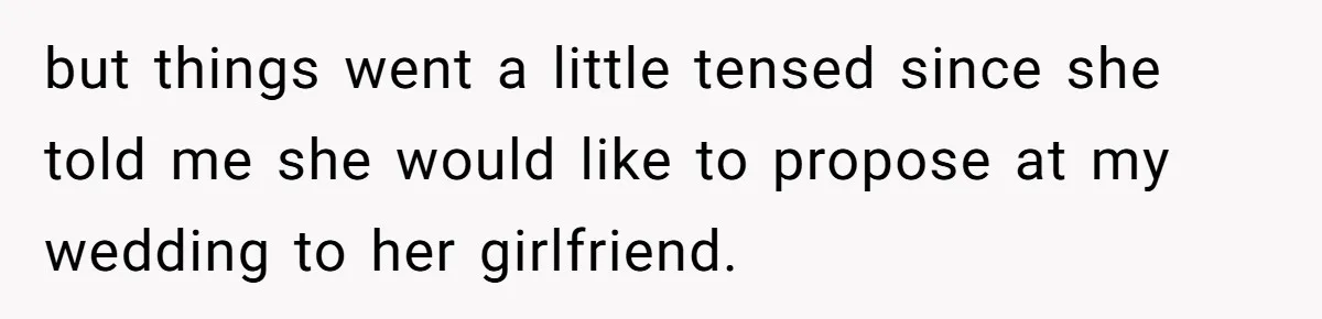 Woman Announces Pregnancy At Sister’s Wedding After Sister Proposed At Hers but things went a little tensed since she told me she would like to propose at my wedding to her girlfriend.