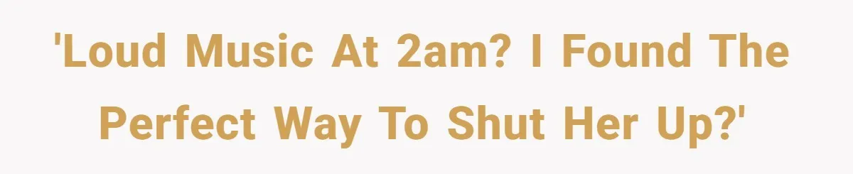 'Loud music at 2am? I found the perfect way to shut her up?'