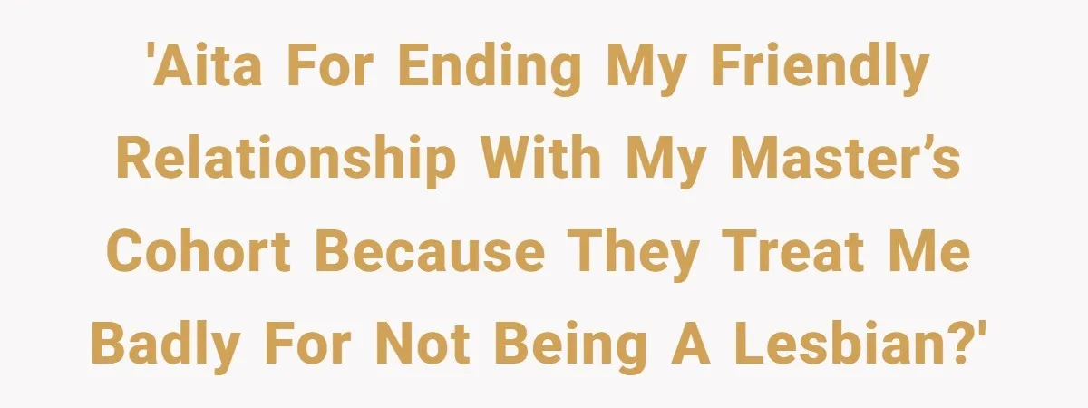 'AITA for ending my friendly relationship with my master’s cohort because they treat me badly for not being a lesbian?'