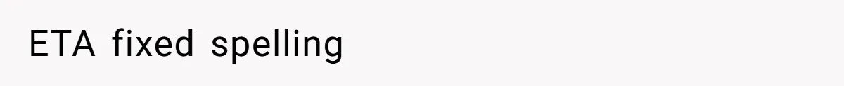 ETA fixed spelling